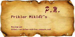 Prikler Miklós névjegykártya
