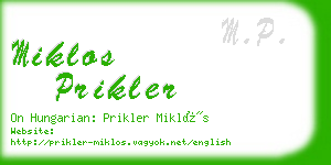miklos prikler business card